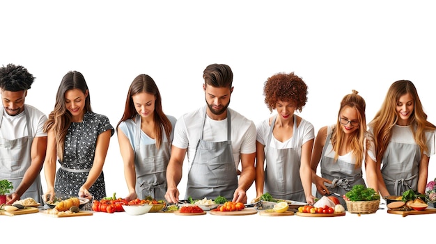 Uśmiechnięci kucharze dzielący się jedzeniem